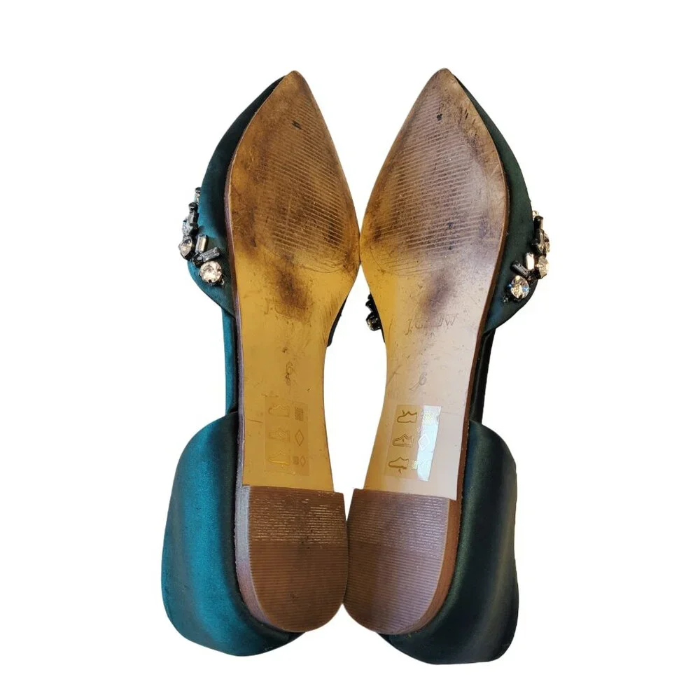 J. Crew Satin Jeweled D'Orsay Flats